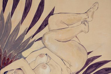 Çıplak kadının yağlı boyası.