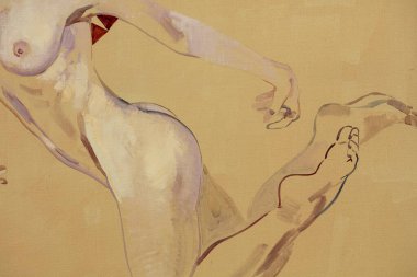 Çıplak kadının yağlı boyası.