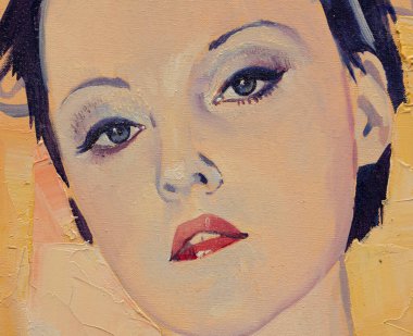 Güzel kadın resim yapıyor. Yakından. 