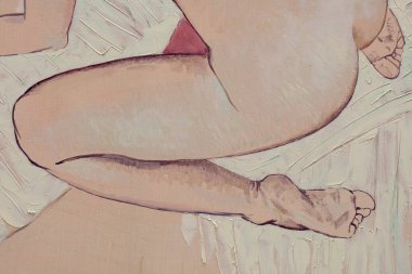 Çıplak kadının yağlı boyası.