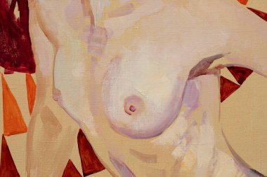 Çıplak kadının yağlı boyası.