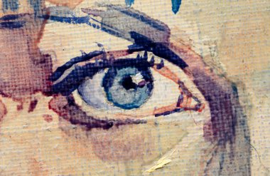 Güzel kadın resim yapıyor. Yakından. 