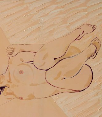 Çıplak kadının yağlı boyası.