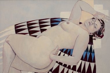 Çıplak kadının yağlı boyası.