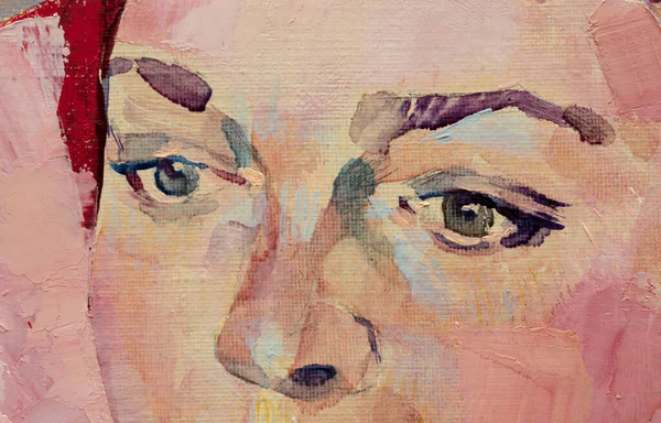 Schöne Frau Malerei Aus Nächster Nähe — Stockfoto