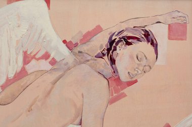 Güzel kadın resim yapıyor. Yakından. 