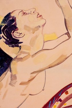 Çıplak kadının yağlı boyası.