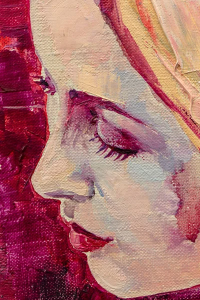 beautiful woman painting close up