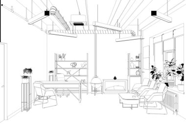 Modern Apartman Binası 3D illüstrasyon