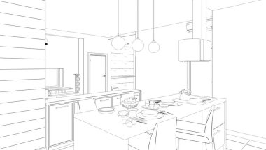 iç görselleştirme, 3d illüstrasyon, özet