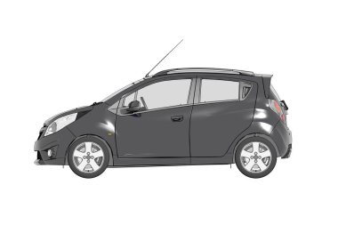 Küçük arabanın yan görünümü