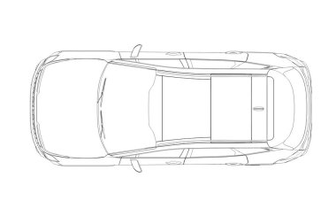 Arabanın ana hatlarının üst görünümü