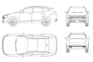 Birçok açıdan detaylı araba tasarımı