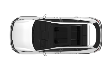 Modern beyaz arabanın üst görüntüsü