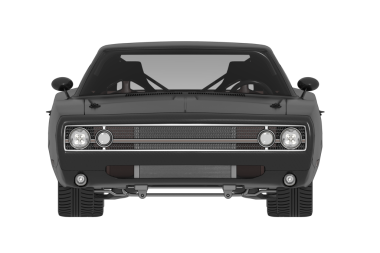 Klasik kaslı arabanın ön görüntüsü