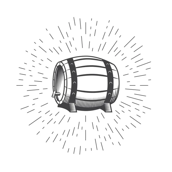 Dřevěná pivní vinný sud — Stockový vektor