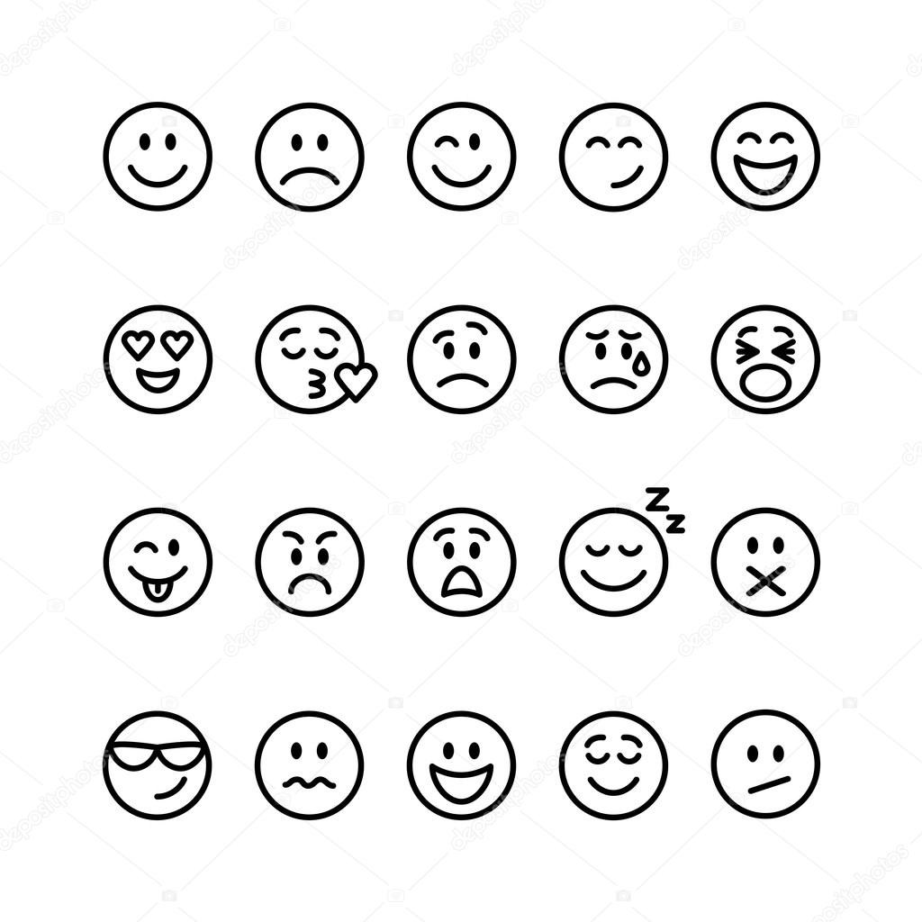 Set of line emoticons Stock Vector Image by ©Alliya2000 104559264