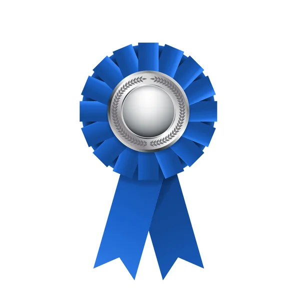 Blue award rosette — Stock Vector