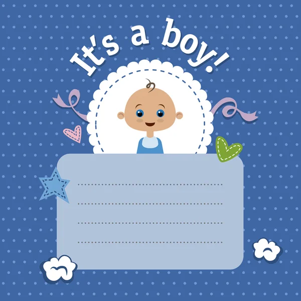 Baby shower for boy — Stock Vector