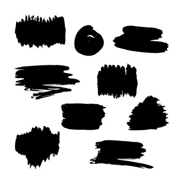 Siyah boya fırça kare el çekilmiş