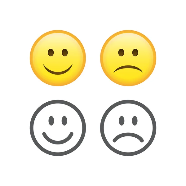 Veselé a smutné emotikony — Stockový vektor