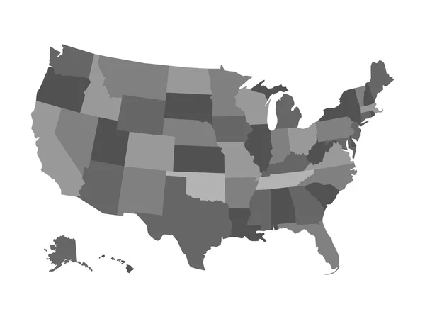 Vector político Estados Unidos mapa — Vector de stock