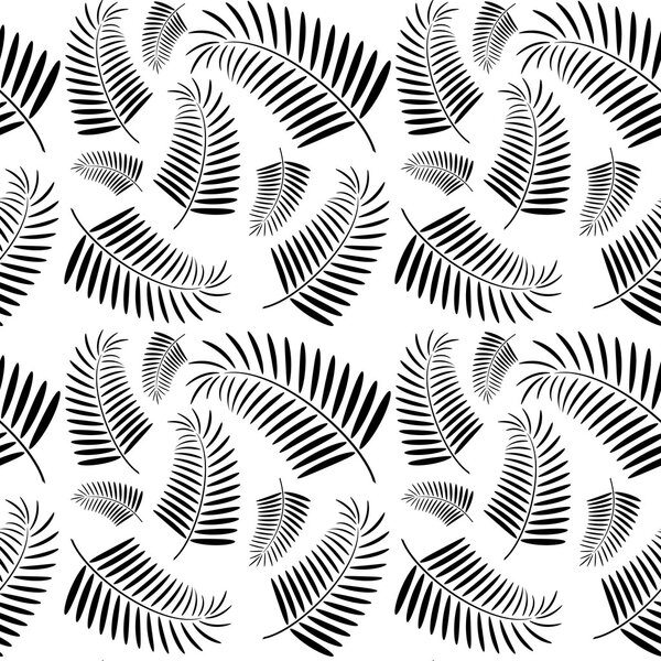 Seamless monochrome palm tree pattern