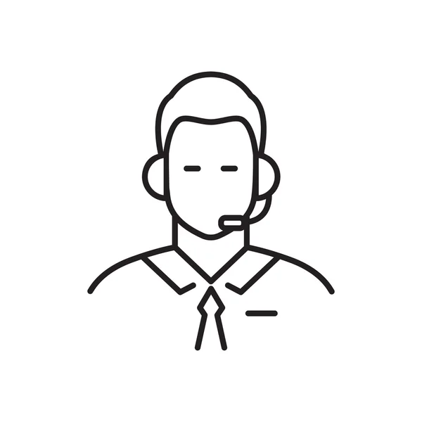 Callcenter operator lijn pictogram — Stockvector