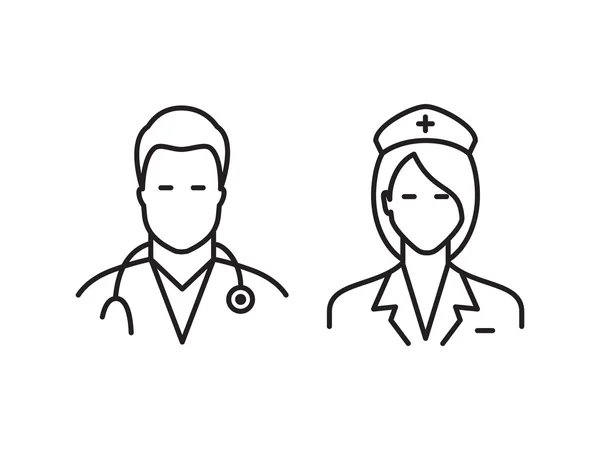 Doctor and nurse icons — Stock Vector