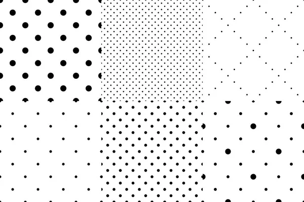Conjunto de patrones de puntos sin costura. Colección de fondo punteado Ilustración De Stock