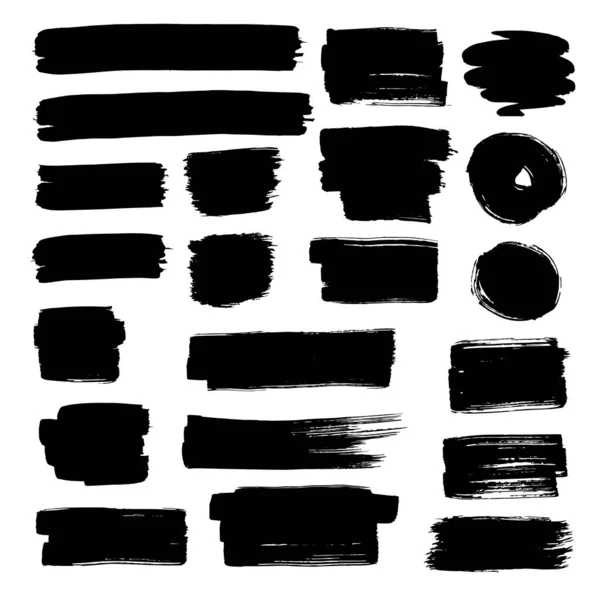 Ensemble de bulles de gribouillis. Coups de pinceau noir isolé sur fond blanc — Image vectorielle