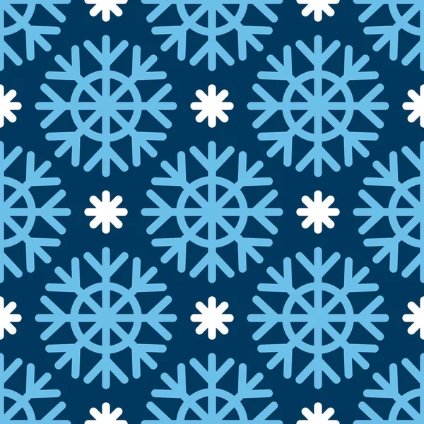 Vector seamless snowflakes 패턴. 스노 폴 크리스마스의 배경 — 스톡 벡터