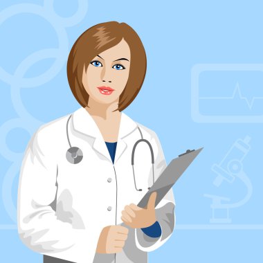 vektör kadın doktor