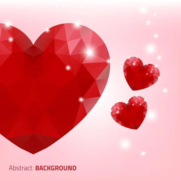 Red hearts background — Stock Vector