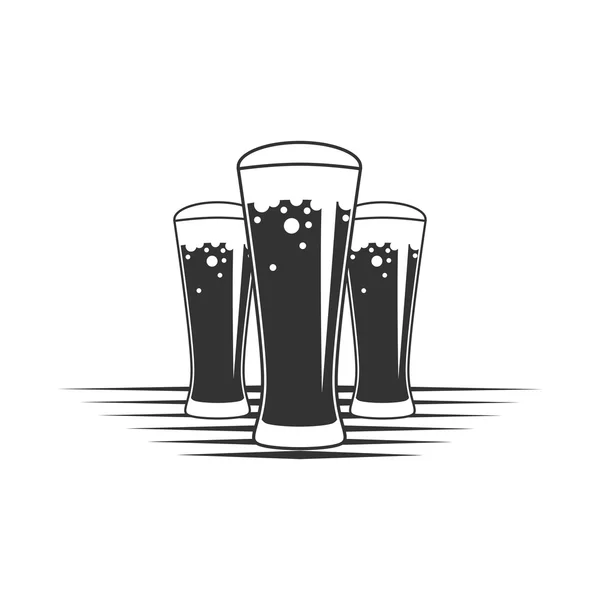 Icono vasos de cerveza — Vector de stock