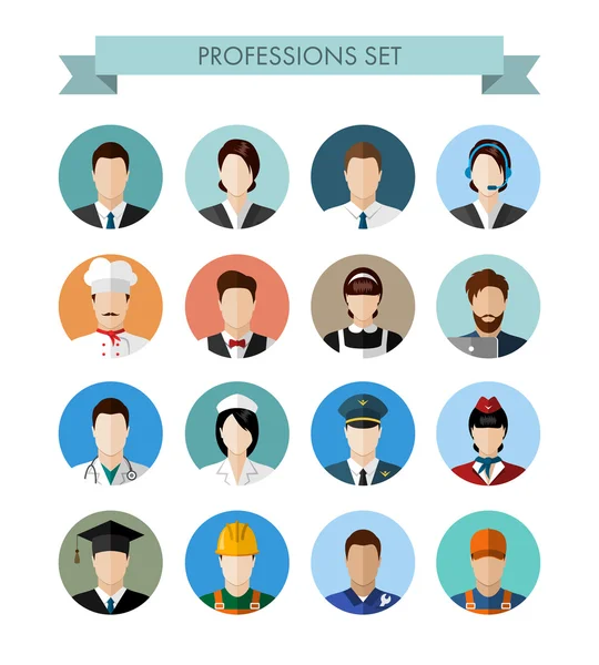 Un conjunto de profesiones personas — Vector de stock