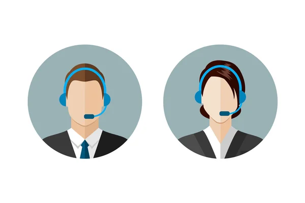 Callcenter operator pictogrammen — Stockvector