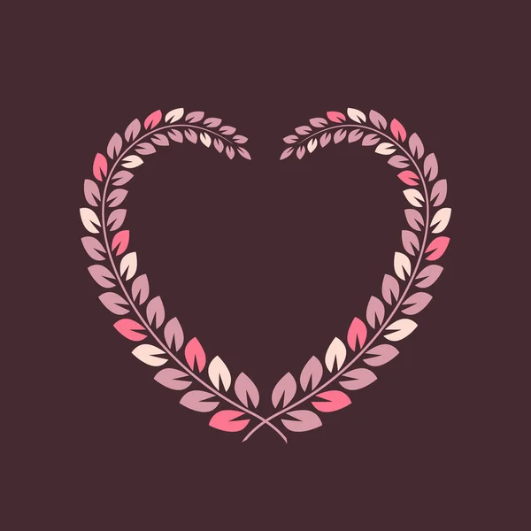 Corona floral corazón — Vector de stock