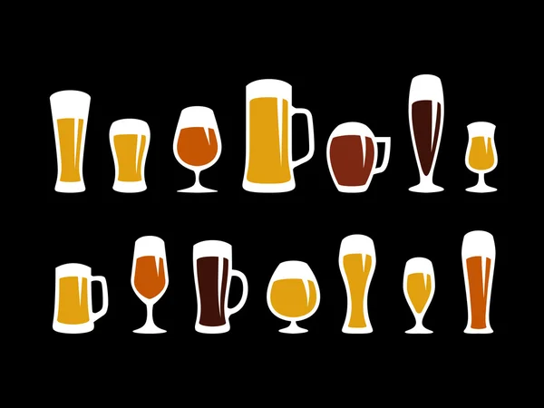Conjunto de copos de cerveja — Vetor de Stock