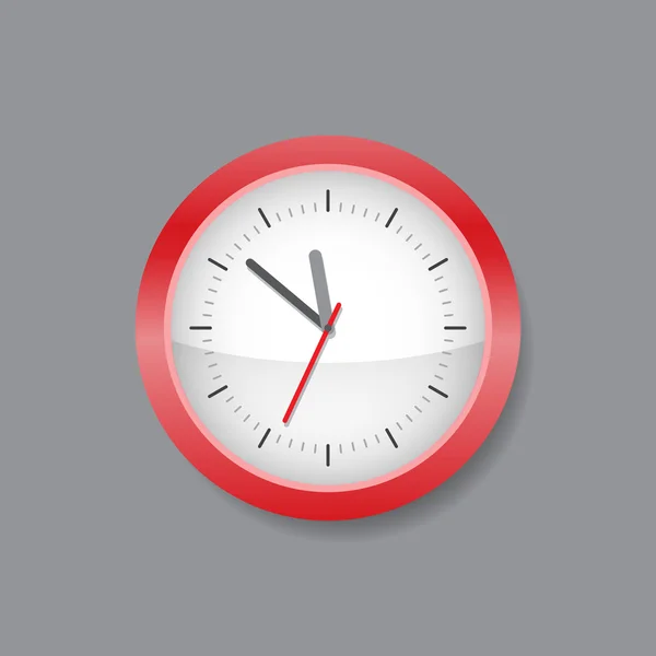 Red wall clock — Stock Vector