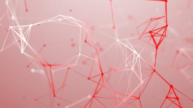 Bağlı nokta ve çizgilerle soyut renk arkaplanı. Tıbbi geçmişi var. İş sunumları için arka plan. 3B görüntüleme