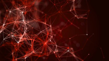 Bağlı nokta ve çizgilerle soyut renk arkaplanı. Tıbbi geçmişi var. İş sunumları için arka plan. 3B görüntüleme