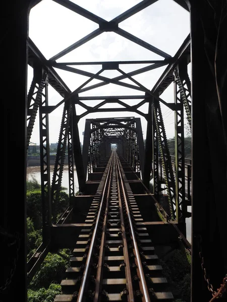 Ponte Ferroviario Thailandia Direzione Ferroviaria Rueso Stazione Ferroviaria Yala Stazione — Foto Stock