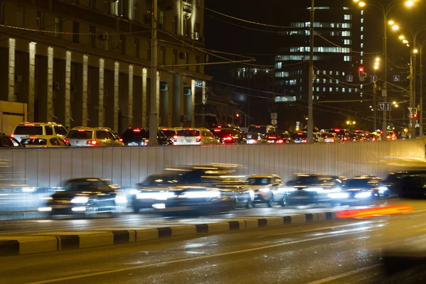 Long exposure night Highway Traffic. — Stock Photo, Image