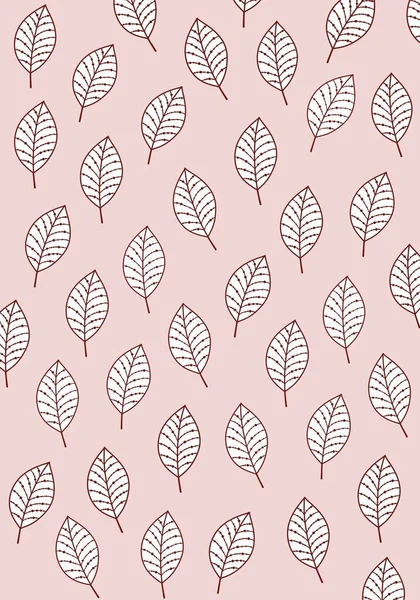 Pastel Pink Pattern Wallpaper Background Ornament Leaves Botany Flowers Cute — Stock Photo, Image