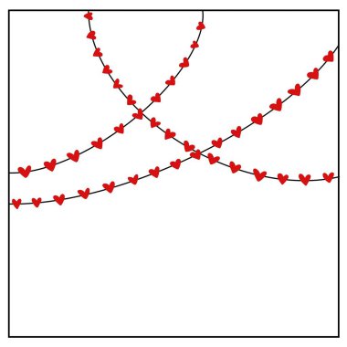 Kırmızı kalpler asılı beyaz sevgililer günü geçmişi. Boşluğu kopyala