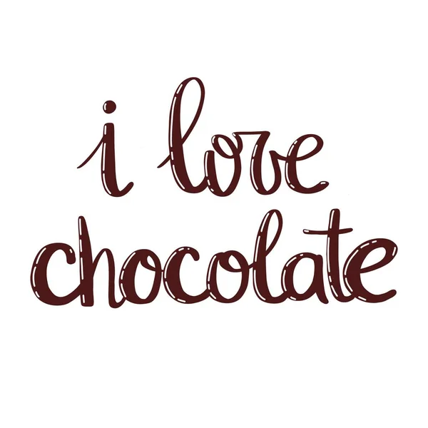 Love Chocolate Text Phrase Handwritten Inscription Lettering — Stock Photo, Image