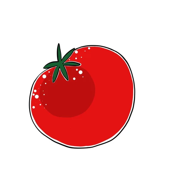 Tomatengroenten Illustratie Voedsel Geïsoleerd Witte Achtergrond Tomaat — Stockfoto