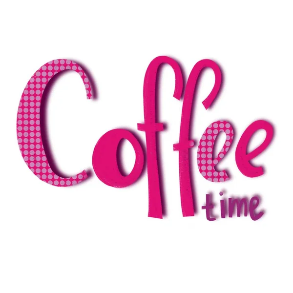 Coffee Shop Text Illustrations Simple Doodle Text Coffee Time Design — Stock Photo, Image