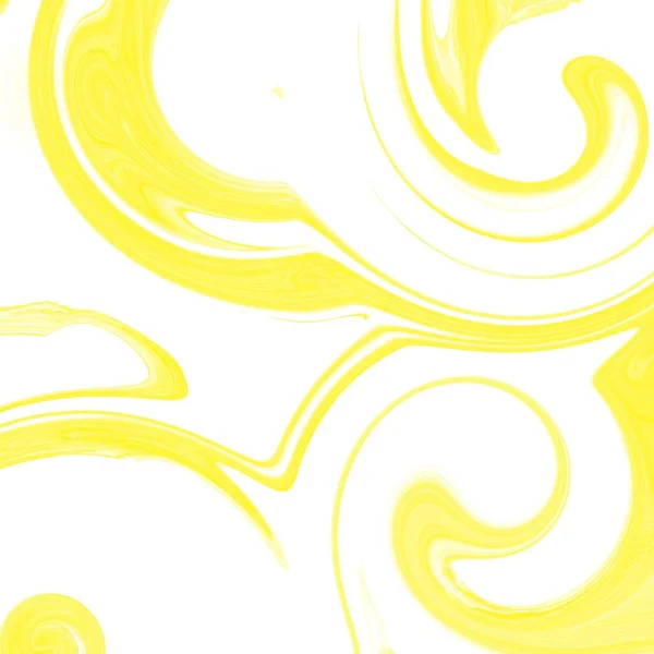 Fundo Iwhite Amarelo Com Ondas Cachos Abstrato Branco — Fotografia de Stock